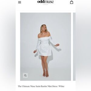 Odd Muse Satin Bardot Mini Dress